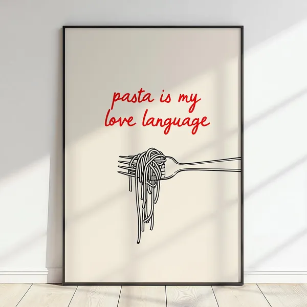 Pasta Is My Love Language Minimalist Art Print