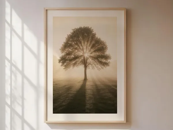 Tree In Sunrise, Minimalist Nature Photography Poster