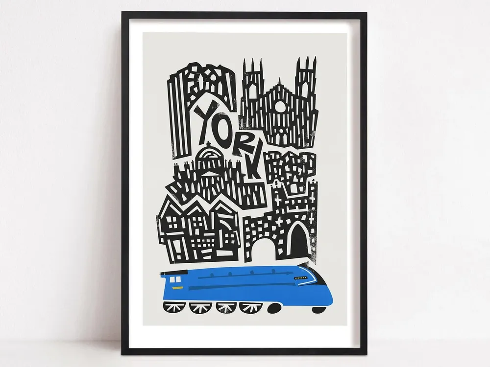 York England Retro Travel Poster