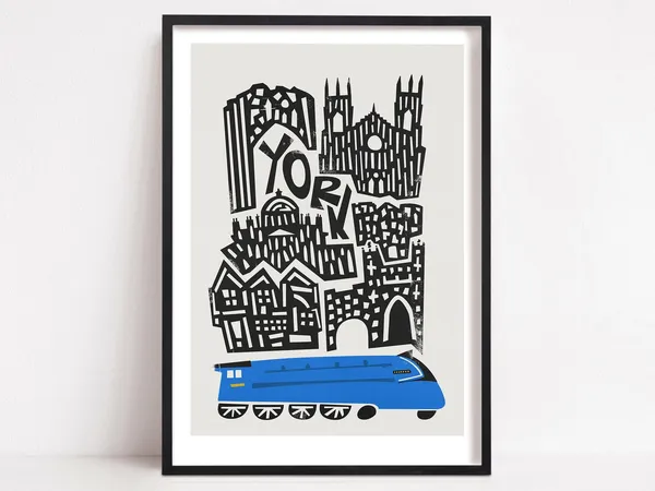 York England Retro Travel Poster