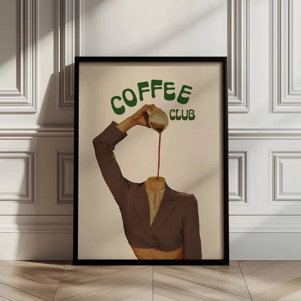 Coffee Club Retro Espresso Kitchen Art Print