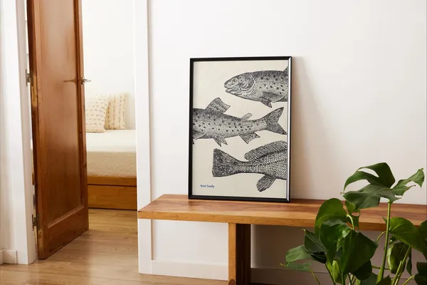Trout Fish Contemporary Beach Art Print