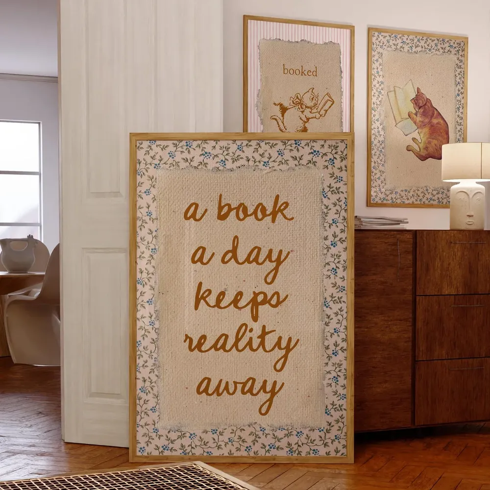 Vintage Book Art Reading Nook Poster for Readers - Image 5