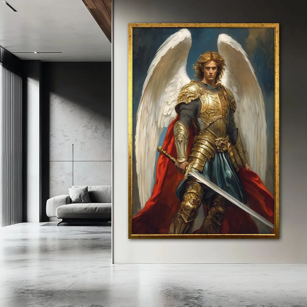 Archangel Michael Painting, Christian Sword Art Print - Image 3