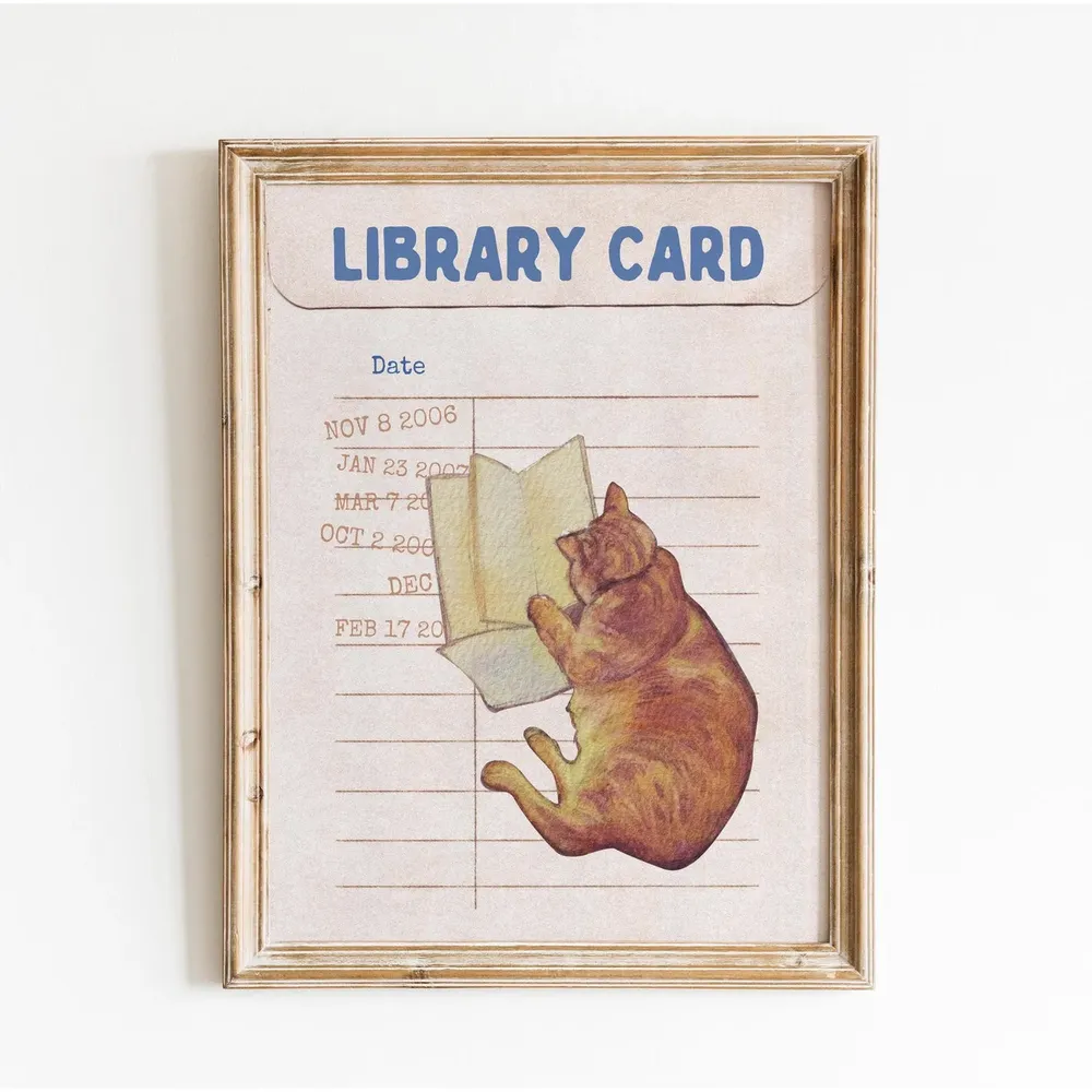 Library Card Vintage Art Print, Reading Nook Decor - Image 4