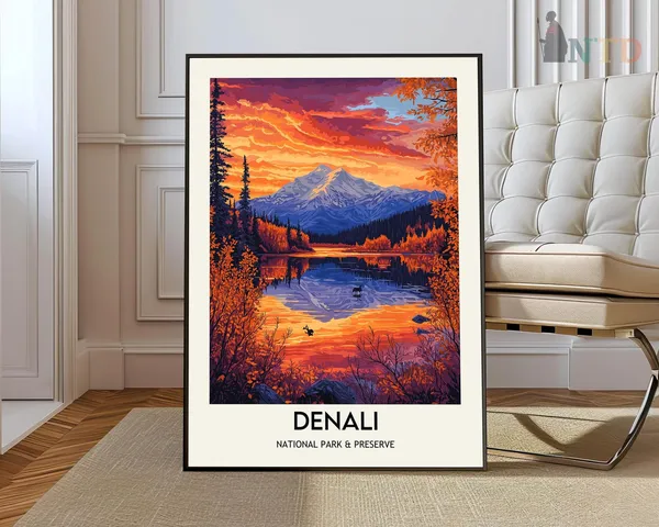 Denali National Park Travel Poster, Alaska