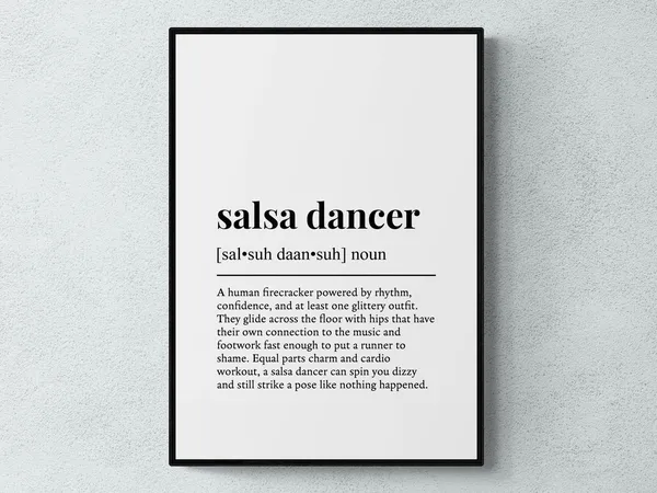 Salsa Dancer Funny Definition Dance Art Print
