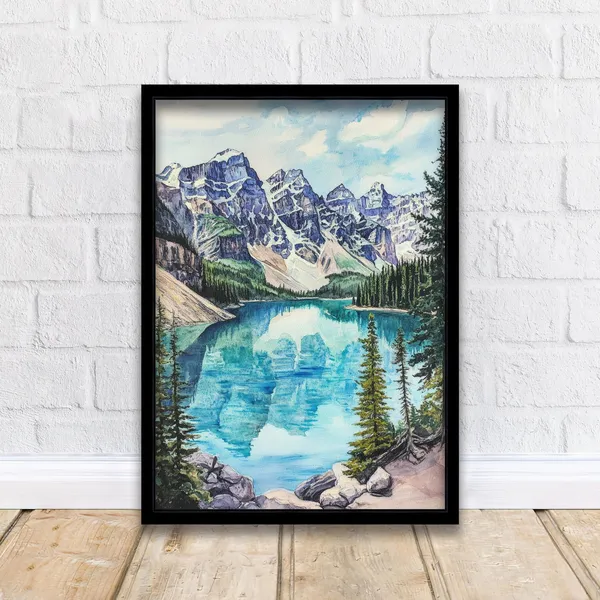 Banff Watercolor Painting, Canadian Landscape Art Print