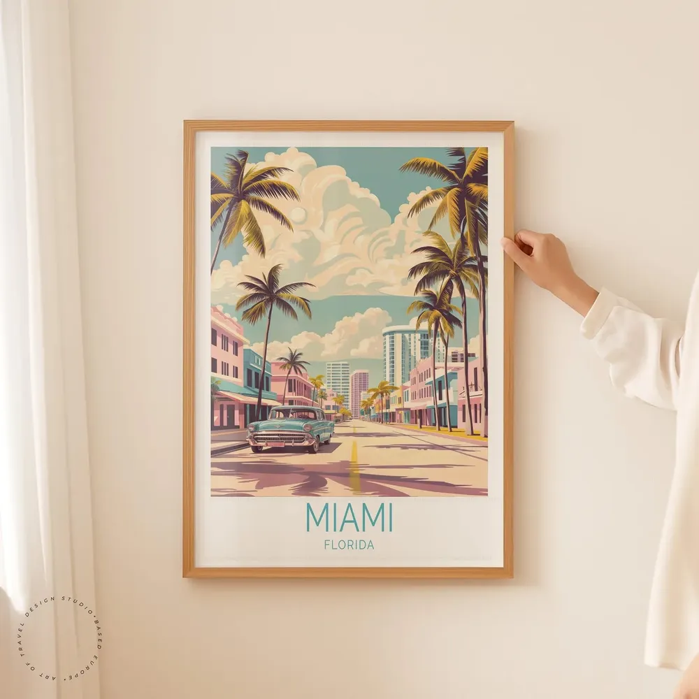 Miami Florida Travel Poster, Travel Poster - Image 5