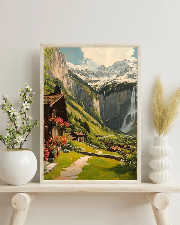 Lauterbrunnen Switzerland Travel Poster