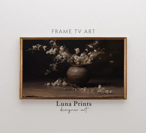 Moody Spring Floral Vintage Art Print