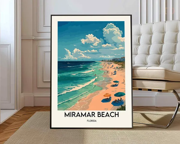 Miramar Beach Travel Poster, Destin Florida