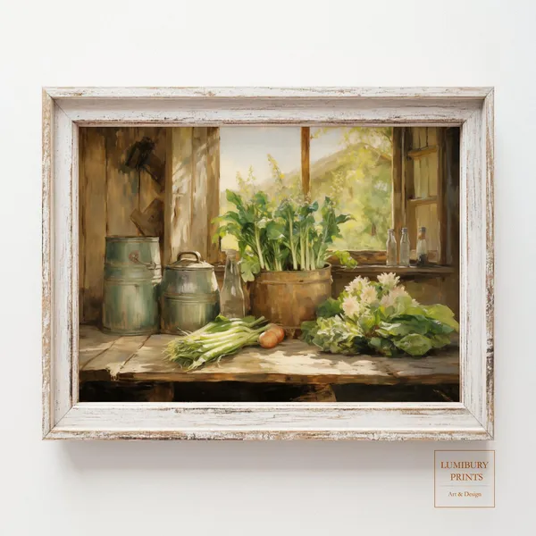 Vegetable Rustic Kitchen Decor, Vintage Country Poster