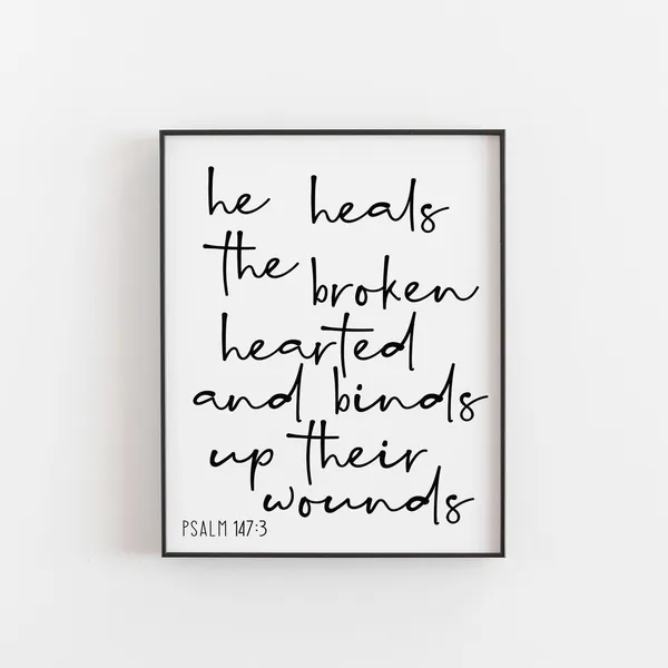 Psalm 1473 Bible Verse Art Print, Christian Wall Decor
