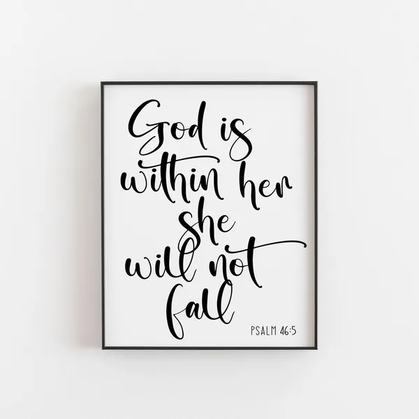 God Is Within Her Bible Verse Poster Print