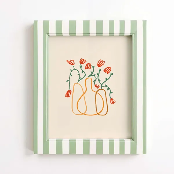 Colorful Flower Print, Minimalist Floral Bouquet