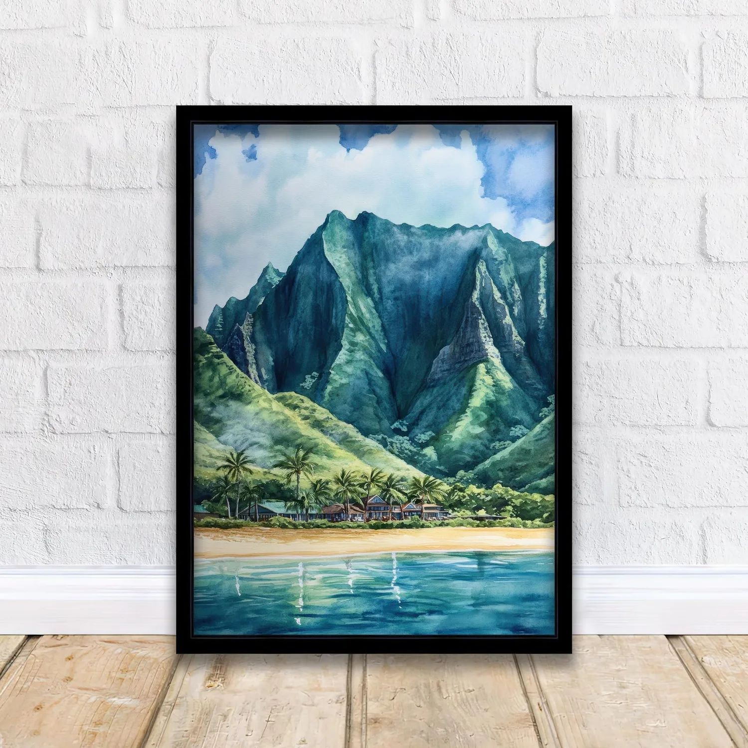 Oahu Watercolor Painting Hawaii Landscape Art Print