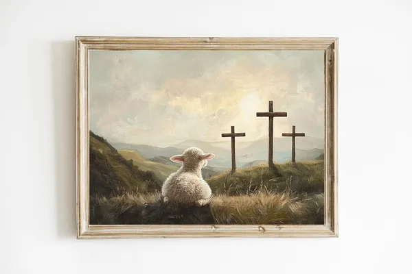 Lamb Of God Resurrection Calvary Christian Art Print