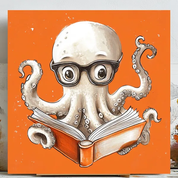 Octopus Decor, Modern Animal Art Print