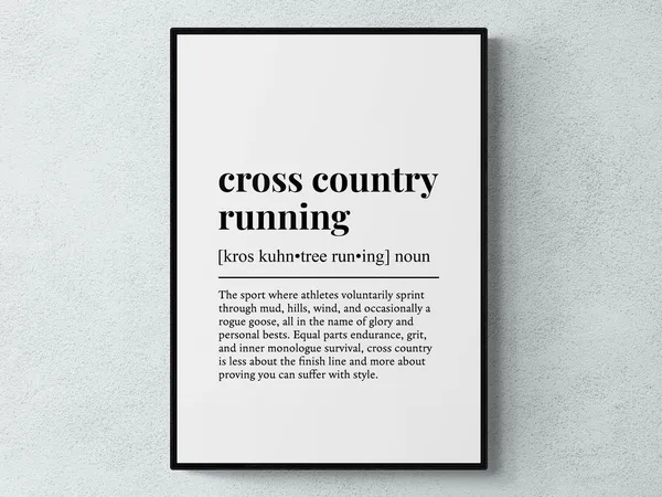 Cross Country Running Funny Definition Wall Art Print