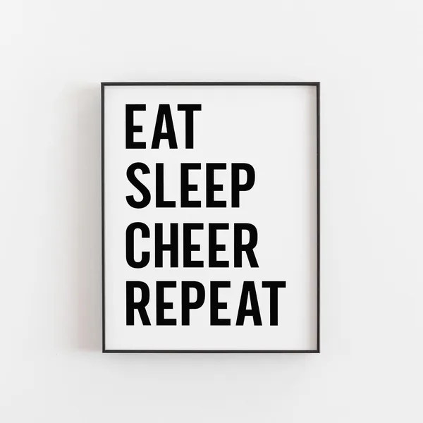 Eat Sleep Cheer Repeat Motivational Cheerleading Poster