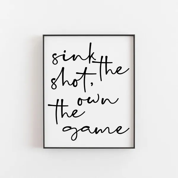 Pool Snooker Billiards Art Print, Motivational Quote