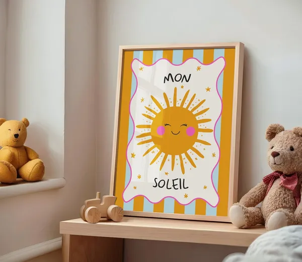Mon Soleil Kid Room Boho Nursery Art Print