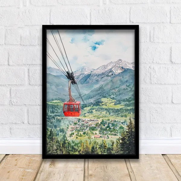 Estes Park Watercolor Painting, Colorado Landscape Art Print
