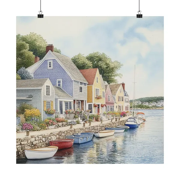 Kennebunkport Maine Watercolor Travel Poster
