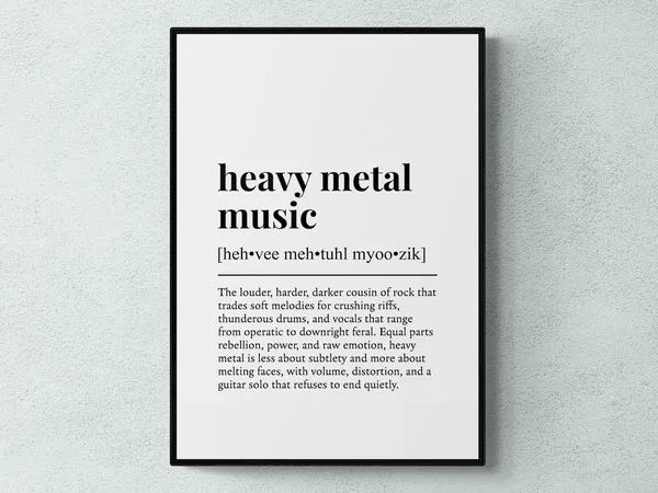Heavy Metal Music Funny Definition Art Print