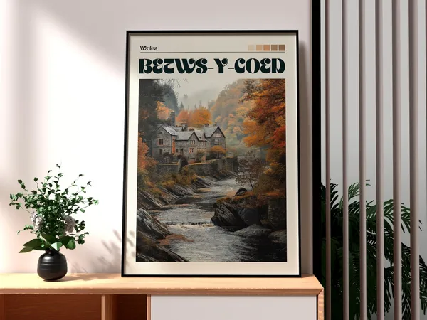 Betws Y Coed Travel Poster, Wales Countryside