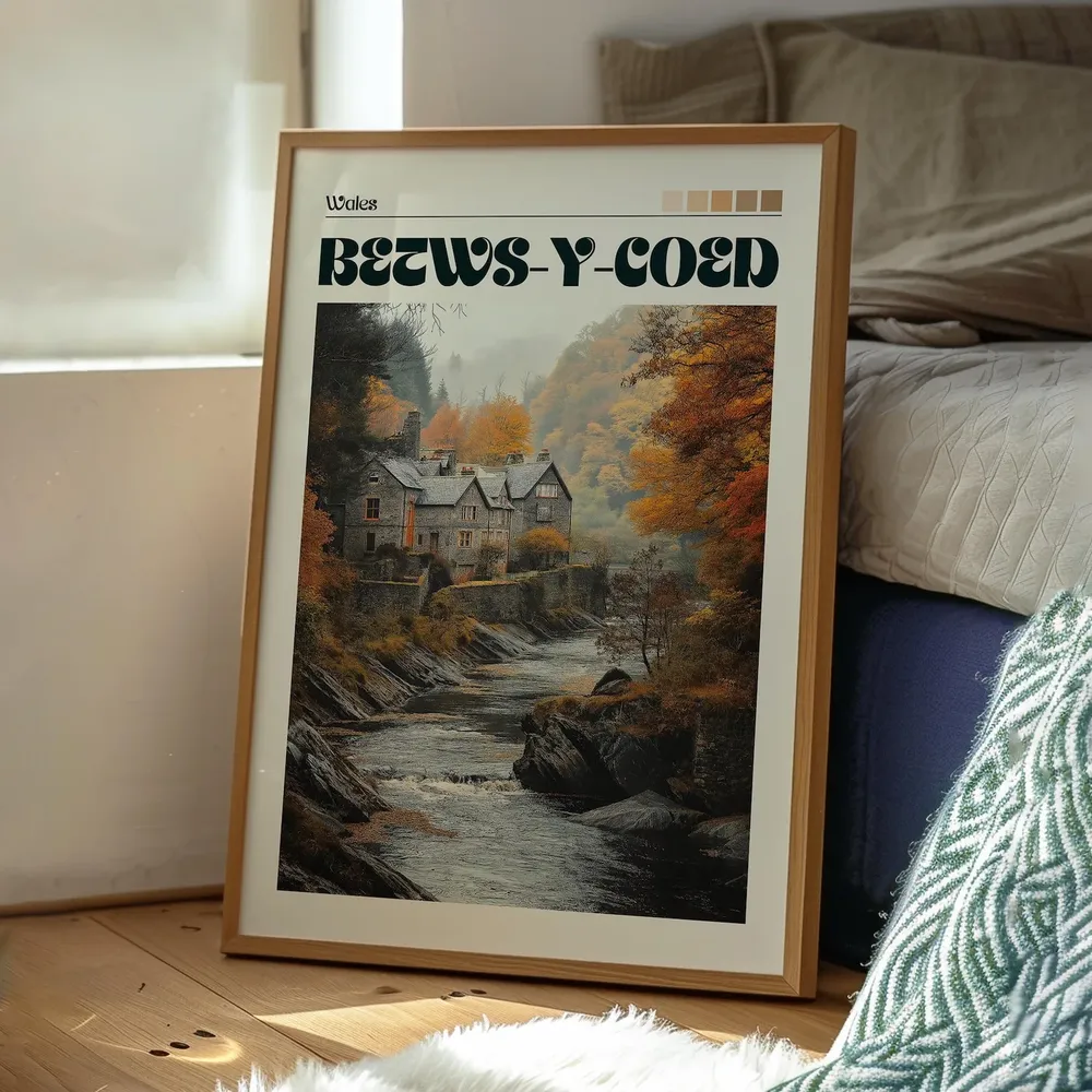 Betws Y Coed Travel Poster, Wales Countryside - Image 3
