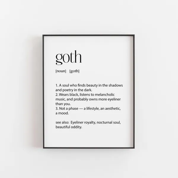 Goth Soul Definition Dark Romantic Wall Art