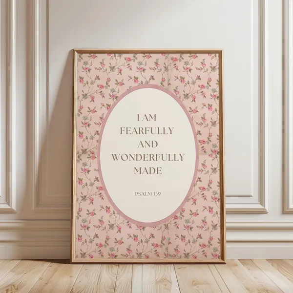 Fearfully And Wonderfully Made Vintage Scripture Art Print