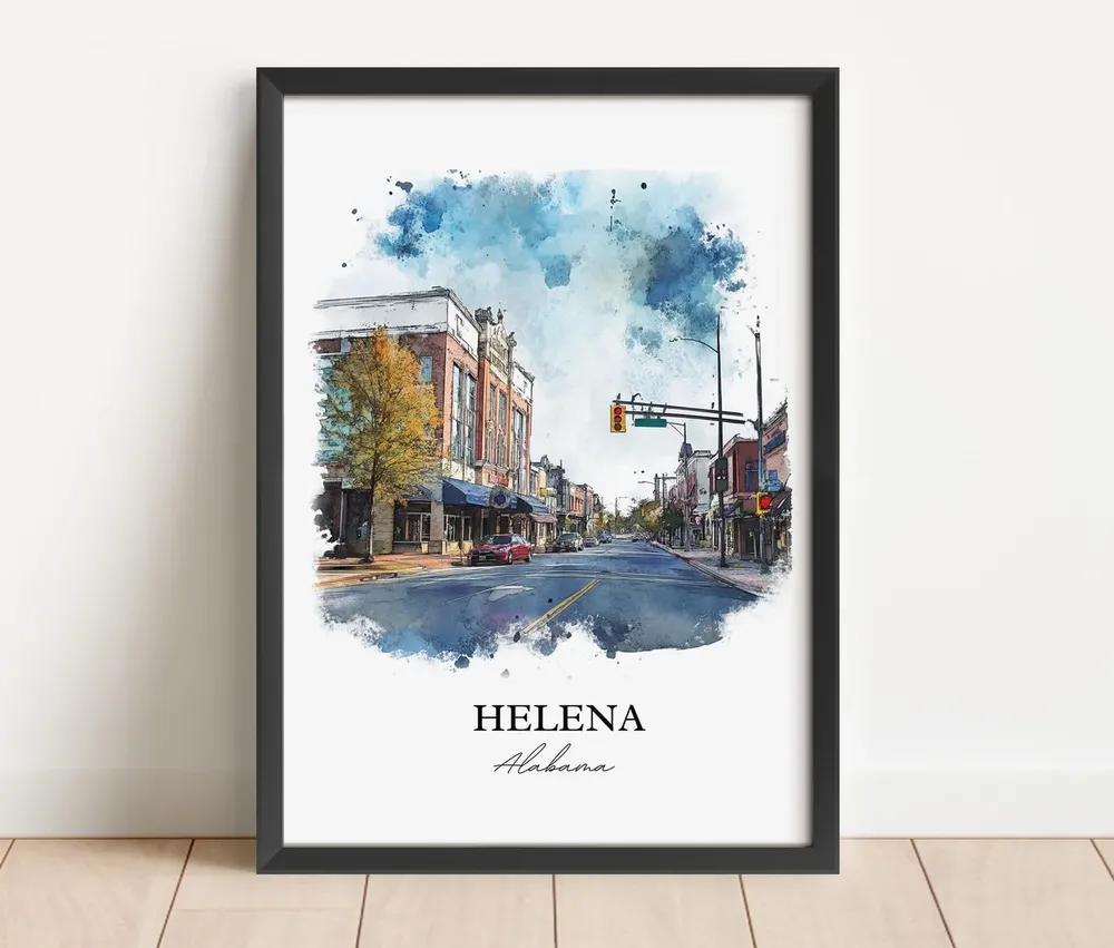 Helena AL Travel Poster, Watercolor Wall Art - Image 5