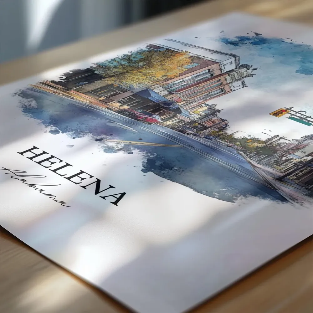 Helena AL Travel Poster, Watercolor Wall Art - Image 6