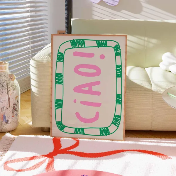 Ciao Typography Art Print, Preppy Decor