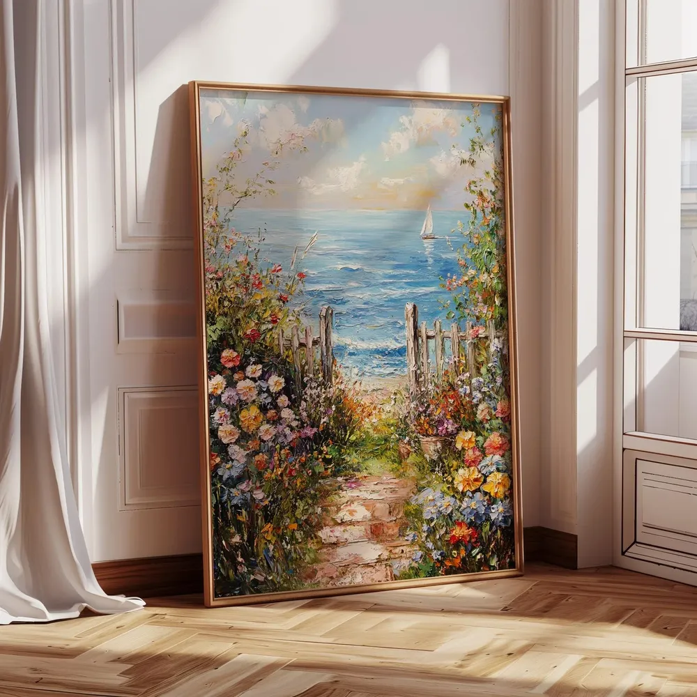Seaside Garden Path Vintage Impressionist Art Print - Image 5