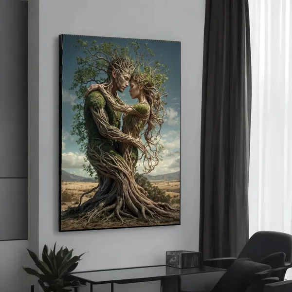 Enchanted Tree Lovers Nature Couple Art Print