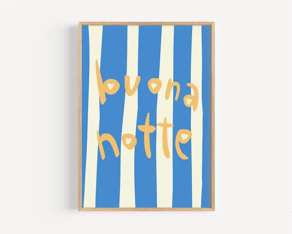 Buona Notte Modern Typography Quote Art Print