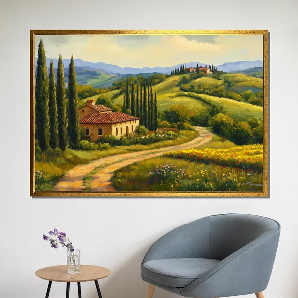 Tuscan Landscape - Modern Travel Poster