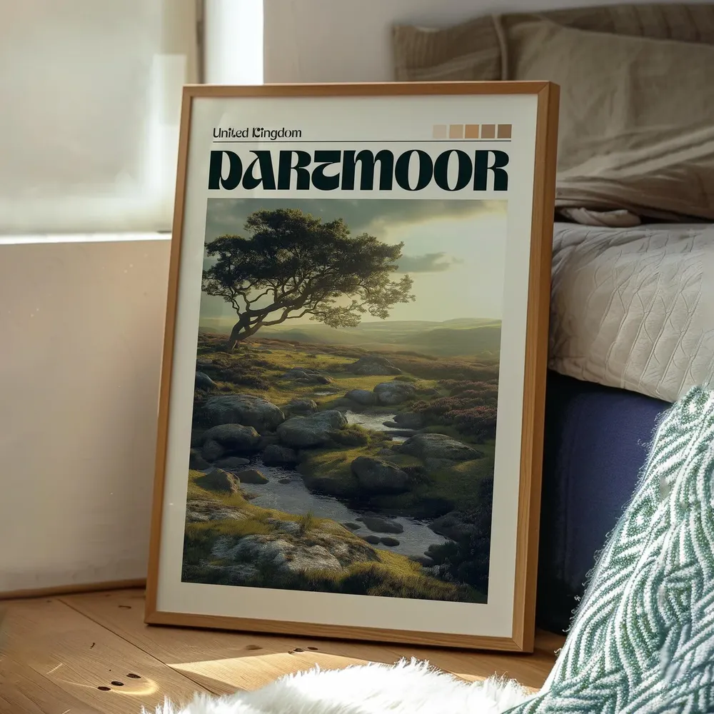Dartmoor National Park Travel Poster, England Nature - Image 3