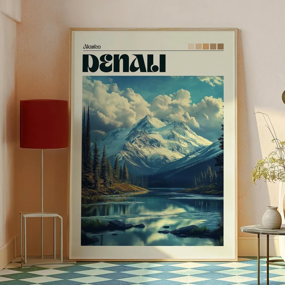 Denali National Park Travel Poster, Mountain Landscape - Image 2