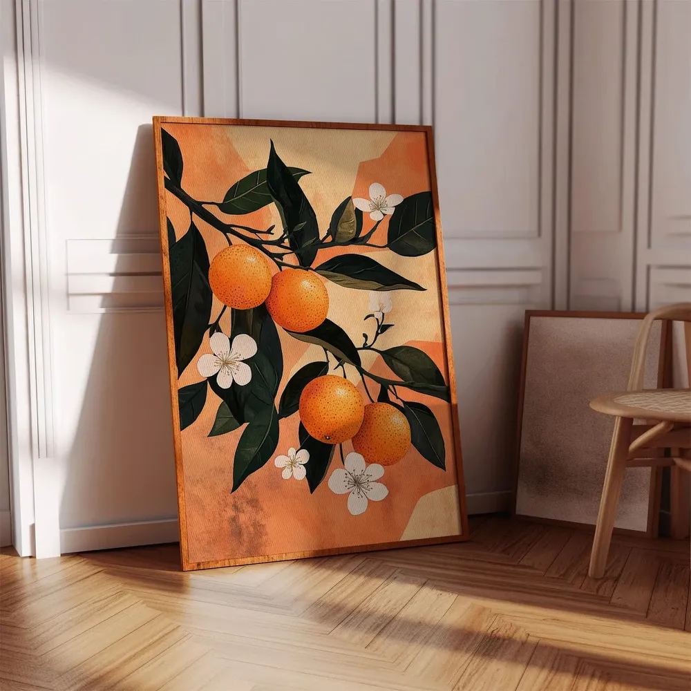 Citrus Orange Vintage Botanical Fruit Print