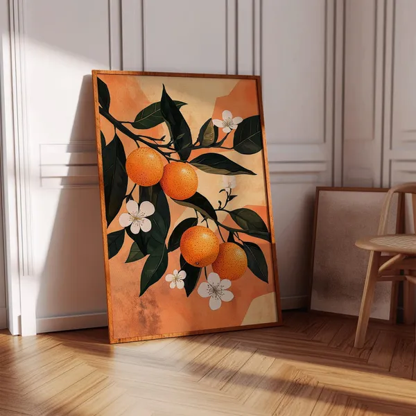 Citrus Orange Vintage Botanical Fruit Print