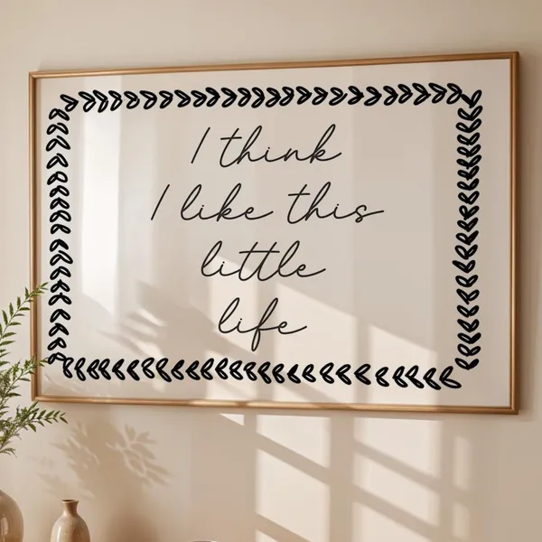 I Think Like This Little Life Art Print, Black Neutral