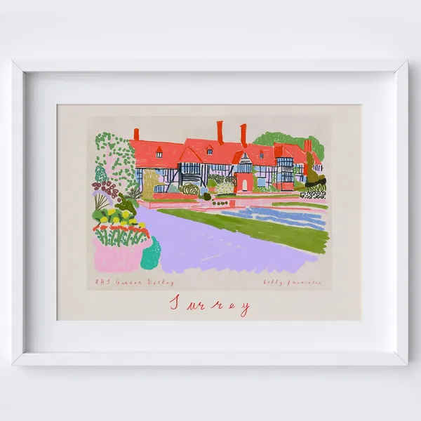 RHS Garden Wisley Travel Poster, Surrey Landmark