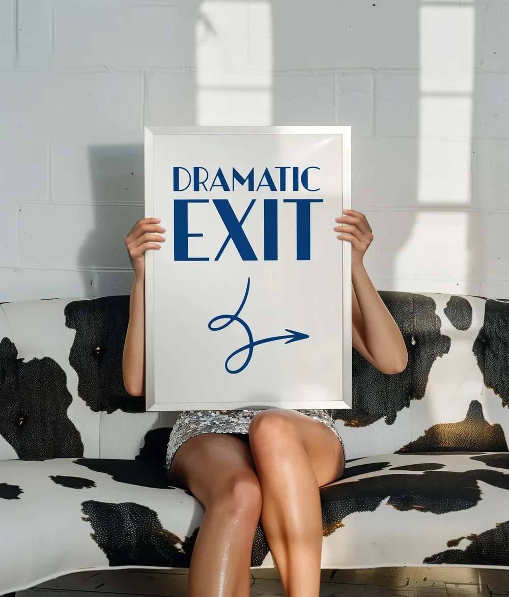 Dramatic Exit Theatre Lover Art Print, Drama Decor - Image 3