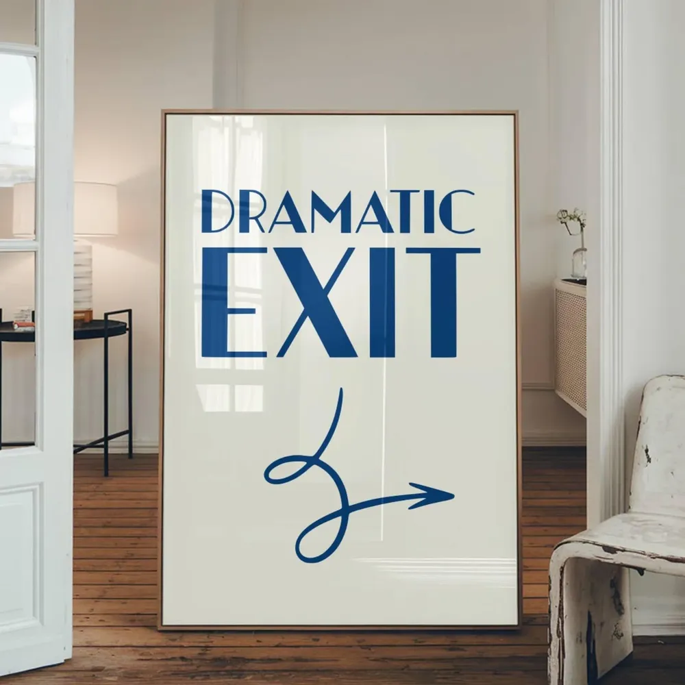 Dramatic Exit Theatre Lover Art Print, Drama Decor