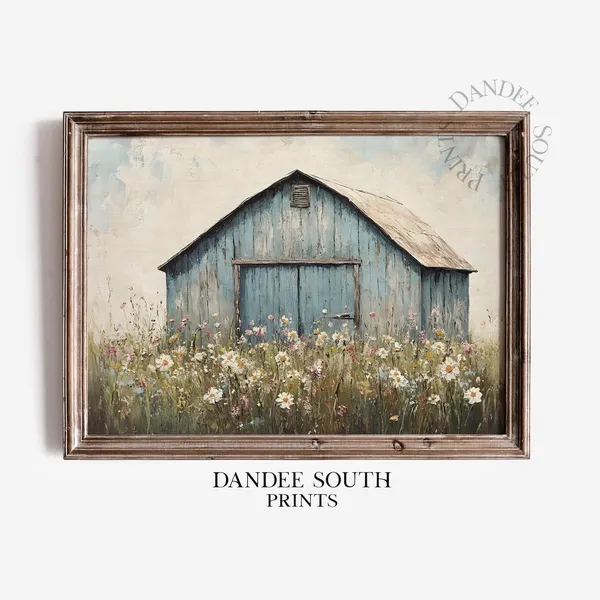 Rustic Barn Wall Art, Vintage Countryside Poster